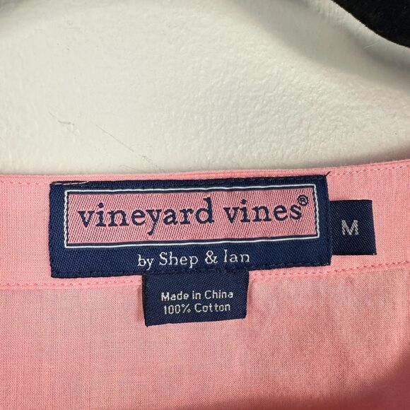 Vineyard Vines Shep & Ian Womens Medium Pink Long Sleeve Tunic Shirt Lace Blouse - Picture 3 of 3